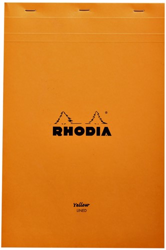Schrijfblok Rhodia A4 80vel geel lijn
