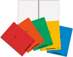 Schrift Aurora met spiraal A4 120blz lijn assorti