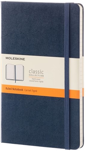 Notitieboek Moleskine large 210X130mm lijn saffierblauw