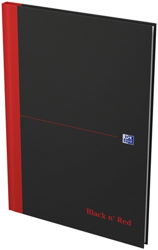 Notitieboek Oxford Black n' Red A4 96vel ruit 5mm zwart