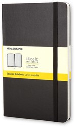 Notitieboek Moleskine large 130x210mm ruit zwart