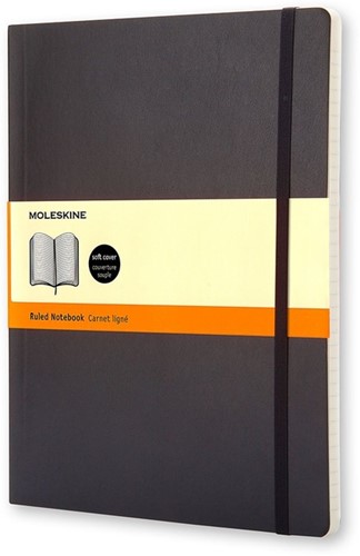Notitieboek Moleskine XL 190x250mm lijn zwart