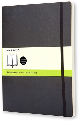 Notitieboek Moleskine XL 190x250mm blanco zwart