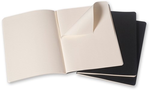 Schrift Moleskine XL 190x250mm lijn 240blz zwart-3