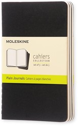 Schrift Moleskine 90x140mm blanco 240 pagina's 70gr zwart set à 3 stuks