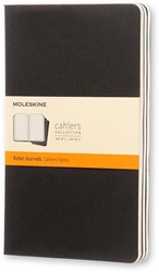 Schrift Moleskine 130x210mm lijn 160 pagina's 70gr zwart set à 3 stuks