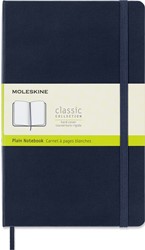Notitieboek Moleskine large 130x210mm blanco hard cover sapphire blue