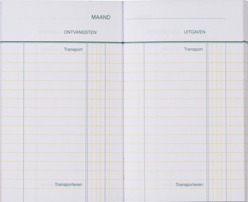 Kasboek 135x83mm 1 kolom 72blz oranje-2
