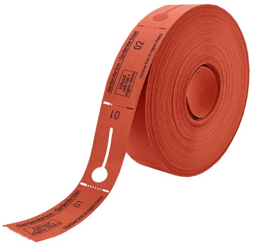 Garderobebonnen Combicraft nummering 2x 1 t/m 500 rood