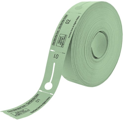 Garderobebonnen Combicraft nummering 2x 1 t/m 500 groen