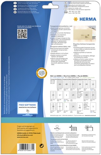 Etiket HERMA 8671 A4 99.1x38.1mm folie transparant mat 350 stuks-2