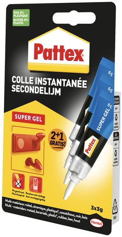 Secondelijm Pattex super gel 3gr 2+1 gratis-2