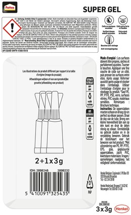 Secondelijm Pattex super gel 3gr 2+1 gratis-3