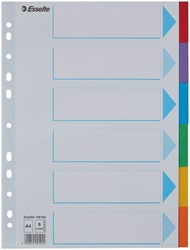 Tabbladen Esselte A4 11R karton 6-delig met voorblad
