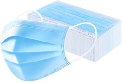 Mondkapje 3-laags blauw, doos à 50 stuks