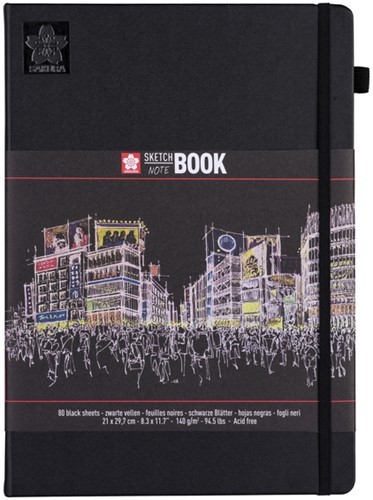 Schets-notitieboek Sakura A4 zwart