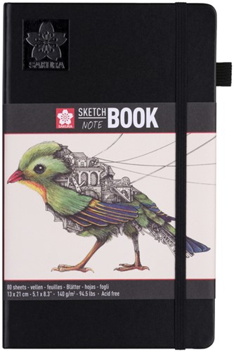Schets-notitieboek Sakura 13x21cm wit