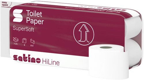 Toiletpapier Satino Prestige 3-laags 250vel wit 8rollen