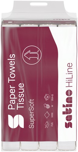 Handdoek Satino PT2 HiLine w-vouw 2-laags 206x320mm 25x120 vel wit 276600-2