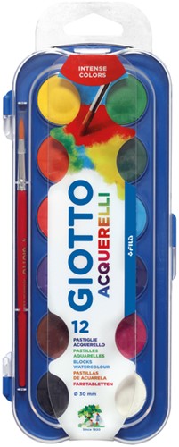Gouache Giotto 30mm doos à 12 kleuren met penseel