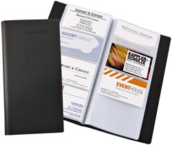 Visitekaartmap Sigel VZ172 192kaarten lederlook mat zwart