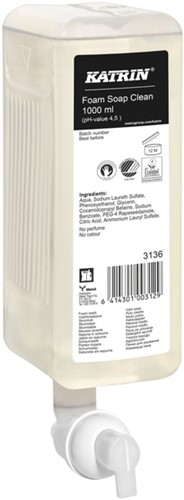 Handzeep Katrin 3136 1000ml foam Pure Neutral 6 flessen