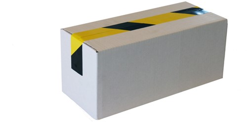 Waarschuwingstape Budget zwart/geel 50mmx66m-3