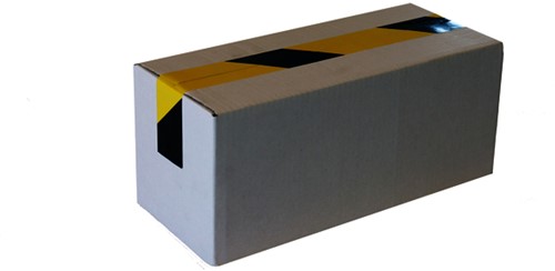 Waarschuwingstape Budget zwart/geel 50mmx66m-2