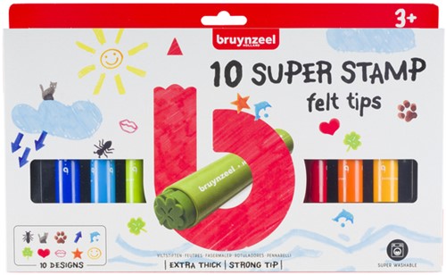 Stempelstift Bruynzeel Kids super set à 10 stuks assorti