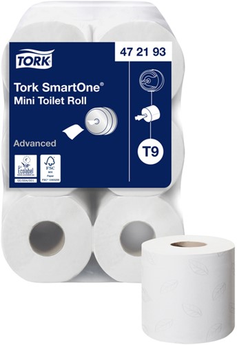 Toiletpapier Tork T9 472193 Advanced 2laags 620vel 12rollen wit