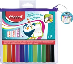Viltstift Maped whiteboard blister à 12 stuks ass