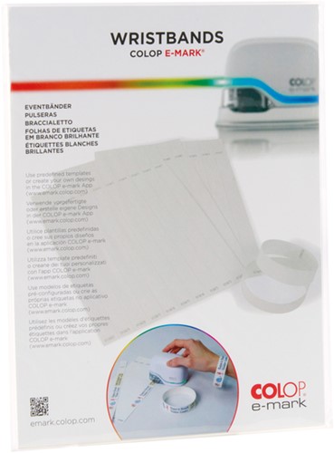 Tekststempel Colop E-Mark polsbandjes 19mm x 250mm 100st-2