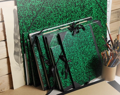 Tekenmap Canson 78x115cm kleur groen annonay sluiting met linten-2
