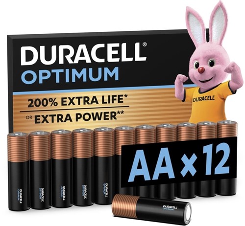 Batterij Duracell Optimum 12x AA