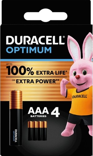 Batterij Duracell Optimum 4x AAA