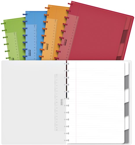 Schrift Adoc Colorlines A4 lijn 144blz 90gr PP assorti