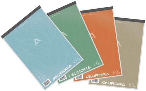 Schrijfblok Aurora A4 lijn 100vel 60gr