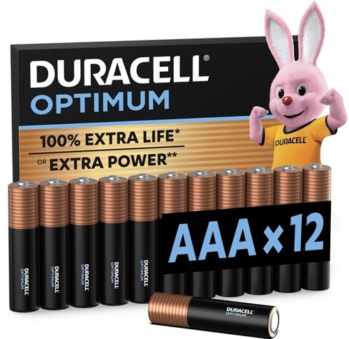 Batterij Duracell Optimum 12x AAA