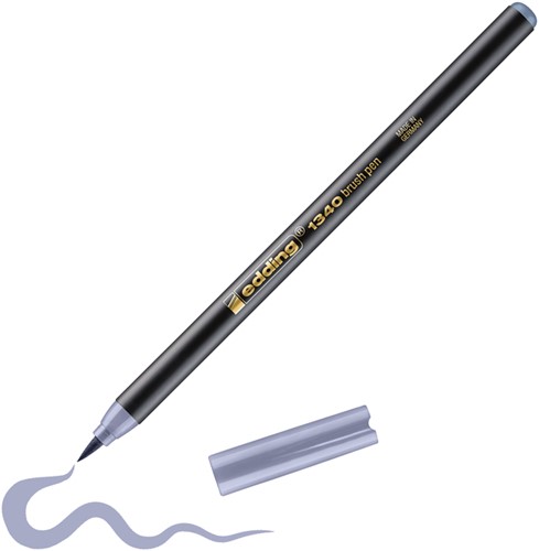 Brushpen edding 1340 zilver grijs-3