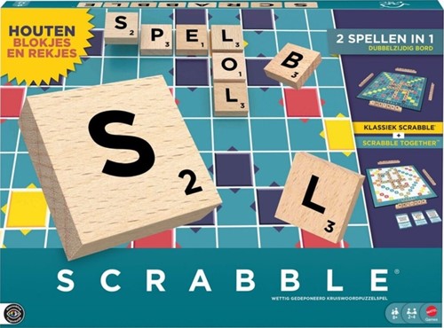 Spel Scrabble Mattel met houtblokjes