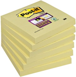 Memoblok 3M Post-it 654  Super Sticky 76x76mm geel