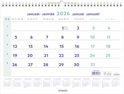 1-Maandskalender 2026 Brepols 43x31.5cm
