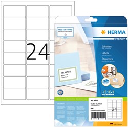 Etiket HERMA 4500 A4 63.5x33.9mm premium wit 600 stuks
