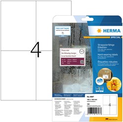 Etiket HERMA 4697 105x148mm weerbestendig wit 100 stuks