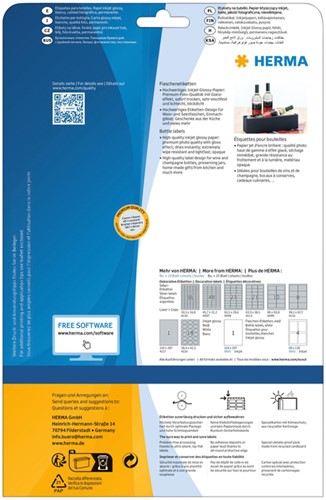 Etiket HERMA flessen 8882 90x120mm A4 glossy wit 40 stuks-2