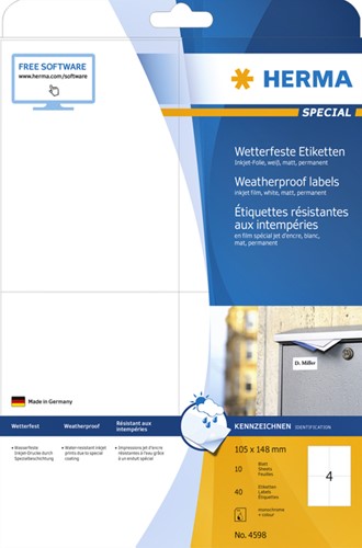 Etiket HERMA 4598 105x148mm folie wit 40 stuks-3