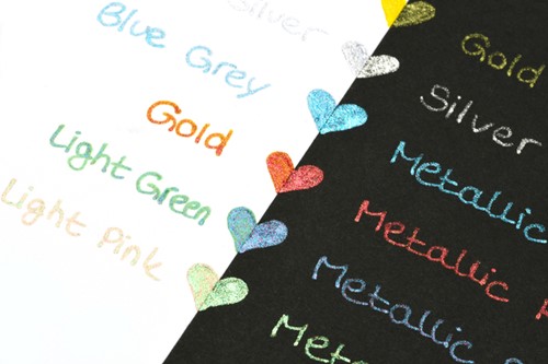 Gelschrijver Pentel K110 Dual medium metallic assorti blister à 8 stuks-3