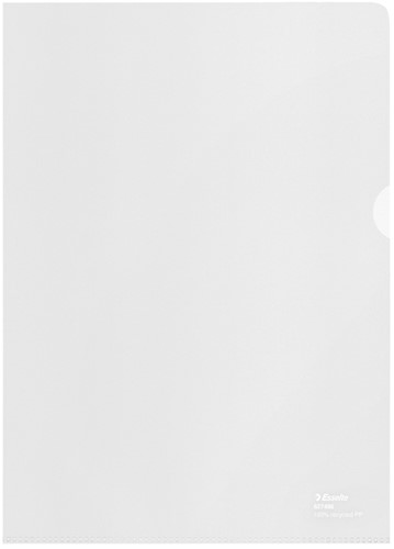Insteekmap L-map Esselte A4 100% gerecycled PP transparant mat doos/100