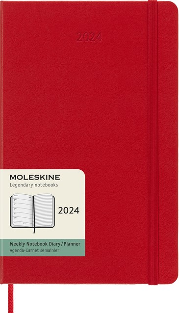 Agenda 12m A5 Settimanale Hard Con Note 2024 Fox Red