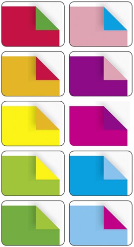 Vouwblaadjes Folia 80gr 15x15cm 50 vel 2-zijdig 10 duo kleuren-2